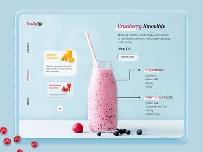 Smoothie Website Design Concept adobe adobe xd app concept dailyui dailyuichallenge design figma fruit website interface landing page online shop smoothie smoothie website ui ui design ux ux design web design website design