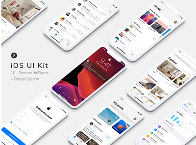 iOS Ui Kit animation branding design graphic design icon illustration logo mobile app ui vector