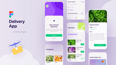 Delivery App UI Kit animation branding design graphic design icon illustration logo mobile app ui vector