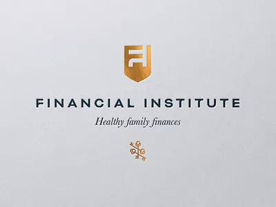 Logo for Financial Institute finance foil gold logo