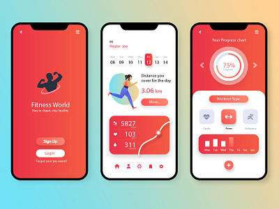 Fitness world design mobile mobile app mobile app design mobile design mobile ui ui