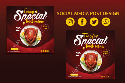 Restaurant social media post Design ad banner ads banner branding cafe ads design facebook post illustration instagram post resturant post social media post ui