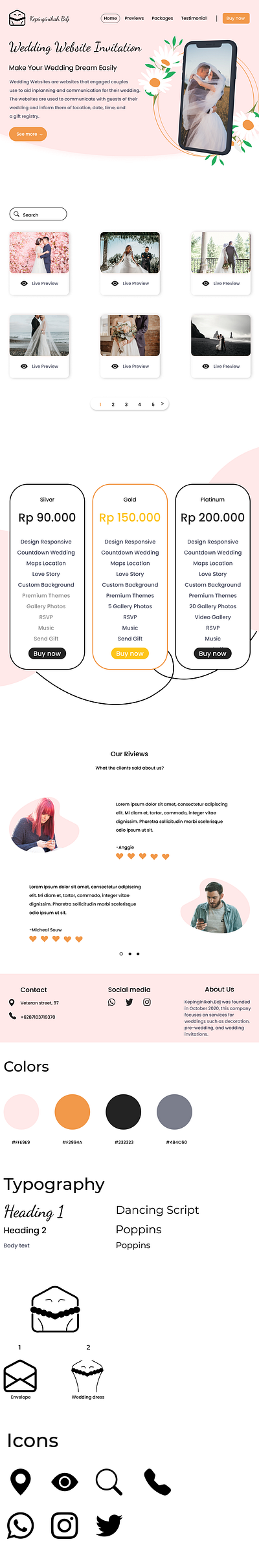Wedding Website Invitation - Figma app branding design figma ux website degisn