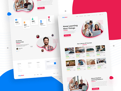 EduMart (LMS) Landing Page 2021 trend design landing page landing page design learning management system lms templates ui