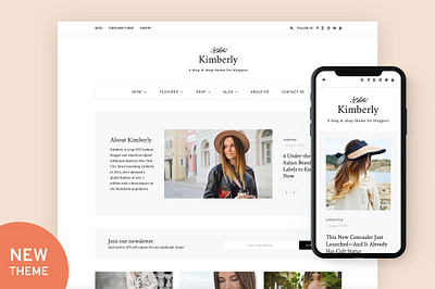 Kimberly - Blog & Shop Theme blog blog template blog theme blogger branding graphic design web theme wordpress blog wordpress template