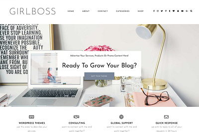 Girlboss WordPress Theme blog blog template blog theme blogger branding graphic design web template web theme wordpress blog wordpress theme