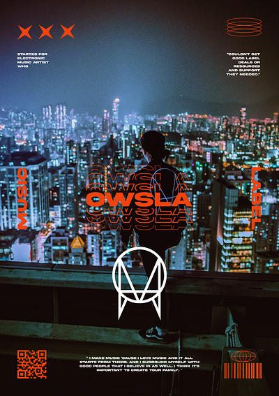 OWSLA label - poster shot branding label logo music poster typography vector