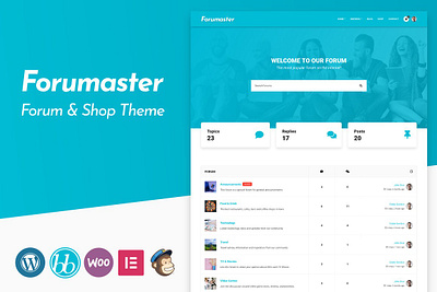 Forumaster - WP bbPress Forum Theme branding business template business theme graphic design web theme wordpress business wordpress template wordpress theme