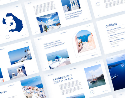 Santorini Island Longread / Horizontal scroll layout animation design horizontal scroll horizontal scrolling longread ux web design webdesign