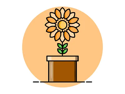 Sunflower branding design flat illustration logo minimal vector