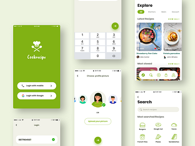 Recipes book app UI exploration | Daily UI branding design icon illustration interaction design logo typography ui ux vector