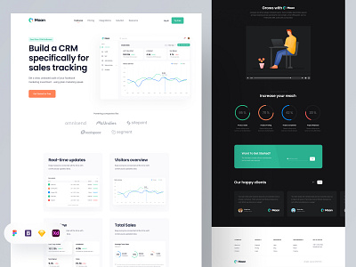 Moon-Management Software Landing Page. besnik crm crm landingpage crm website landing page management product design saas saas landingpage saas webdesign software landingpage trendy webdesign uiux design uiux design agency web design website design