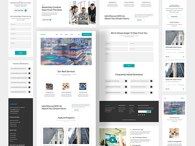 Real Estate Website Responsive branding clean ui design home rent landing page minimal mobile ui property realestate uiux website