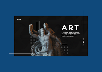 Art exhibition website concept art art exhibition black dailyui design designer exhibition graphic design grapicdesign illustration indonesia landing page statue ui ux