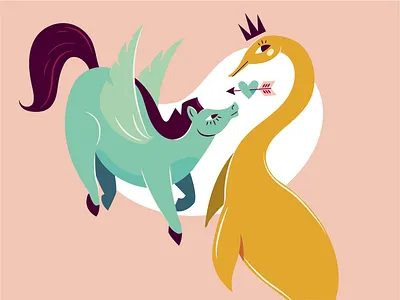 Peggy & Nessy ill illustration illustrator lochness monster nessy pegasus peggy vector