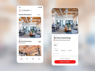 Coworking Space App UI coworking coworking booking app coworking space app ui