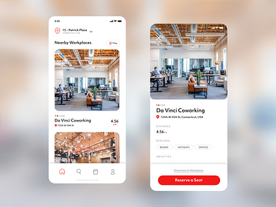 Coworking Space App UI coworking coworking booking app coworking space app ui