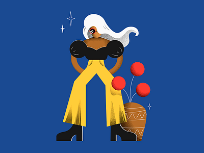 Girl in yellow design fashion girl grain texture illustration posing vector