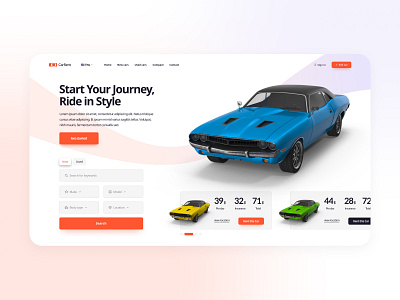 Car Rental Website 3d adobe xd car car dashboard car deal car rent car sell cardealership clean creative dailyui design figma inspiration ui ux website xd