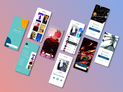 Anime Club anime app design music ringtones ui ux wallpapers