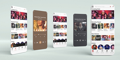 Music Mobile App branding logo music typography user experience