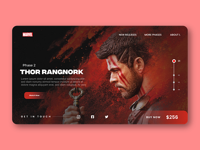 Conceptual Web Design for Marvel Movies branding design graphic design icon illustration logo typography ui ui ux drag animation cdfigma ux vector webdesign webdesigners websitedesigns