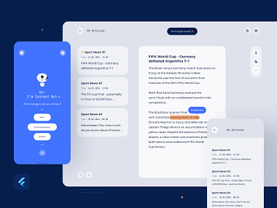 Content Bot - on every device! app article assistant chatbot content flutter google machine learning material design ui