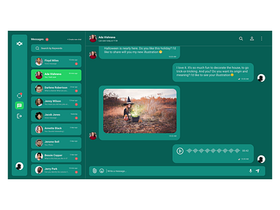 Web Messenger app design messenger ui ux