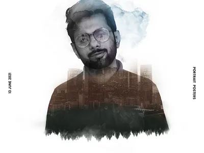 Double Exposure design instagram poster