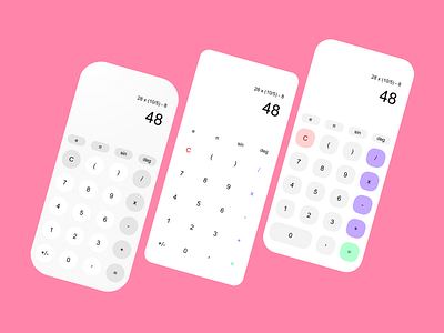 Calculator App UI Concepts app design calculator calculator app concept design flat mobile app mobile design ui