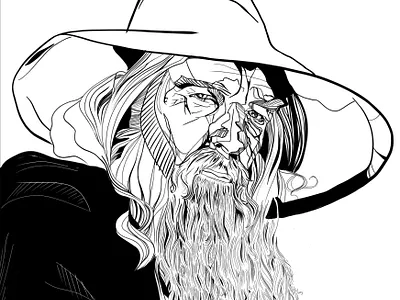 Gandalf portrait graphic design illustration