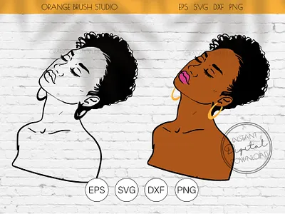 Short Hair Black Woman. Melanin Queen afro beauty black woman character clip art girl illustration portrait woman