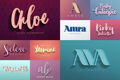 Feminine Colorful Text Effects 3d 3d text 80s design designposter effect feminine illustration light light effects logo logo text retro synthwave text text effect typography ui vintage