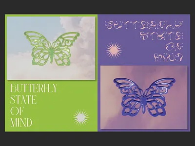 Butterfly state of mind 3d 3d art 3drender adobexd blender blender 3d butterfly design graphic design illustration render typography vector