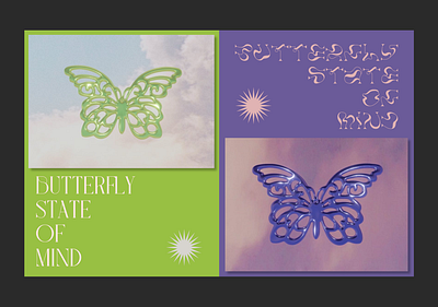 Butterfly state of mind 3d 3d art 3drender adobexd blender blender 3d butterfly design graphic design illustration render typography vector