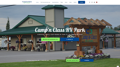 RV Campground Booking Website blue booking branding camp campground camping design green park ui web design website