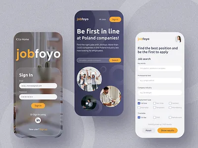 Jobfoyo — job search service design dribbble interface job service ui ux web webdesign