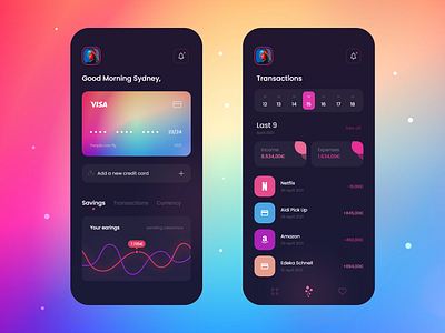 Banking App - Mobile Design 2021 2021 design 2021 trend alphadesign banking banking app clean crypto dark dark mobile design designs finance finance app illustration julius branding juliusbranding logo mobile mobile design