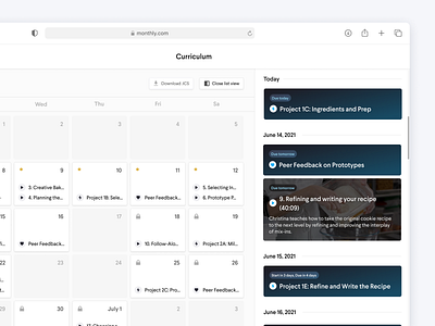 Calendar View calendar classroom edtech events list project ui