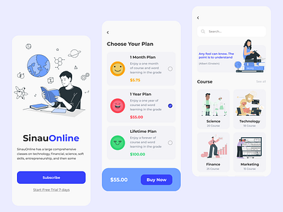 Explorations UI Design - Course Online uidesign