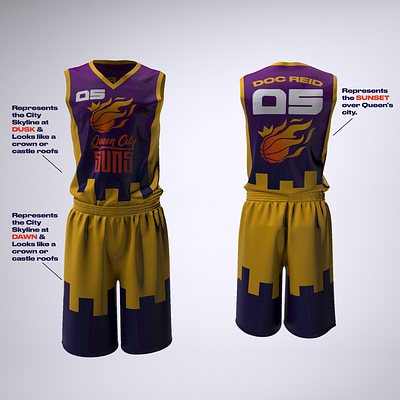 Queen City SUNS Jersey Design basketball brand identity graphic design jerseys product design