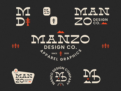 Manzo Design Co. - Flash Sheet badge badge design branding design distressedunrest flash sheet flat design hoodfonts illustration logo monogram nature nature design trees typetopia typography vintage vintage design