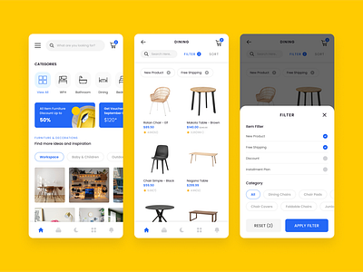 Furniture App clean design figma furniture marketplace minimalist ui ux