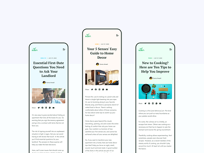 Blog Mobile | Eden Life blog blog design product design ui ui design uiux user interface ux web design website ui ux design