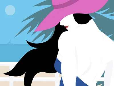 Summer Beach Vibes Part 3 beach black blue boat design graphic design green illustration ocean pink sketch summer vector water white woman
