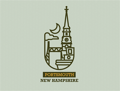 Portsmouth New Hampshire Circle City - badge badge design design flat icon illustration new hampshire seacoast town vector