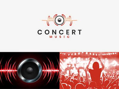 CONCERT Music brand branding combination logo concert design dual meaning logo graphic design graphicdesigns icon illustration initiallogo logo logodesign modern music rendycemix simple ui ux vector