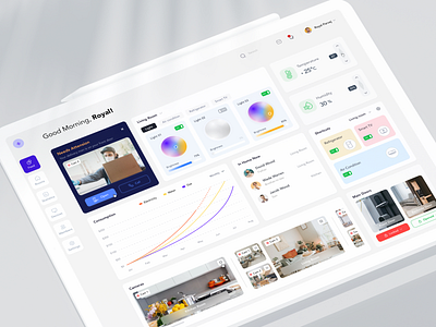 Smart Home Web App cc camera clean web app halal lab home management web app minimal web app smart app smart camera smart door smart home smart home dashboard smart web app user experience user interface ux