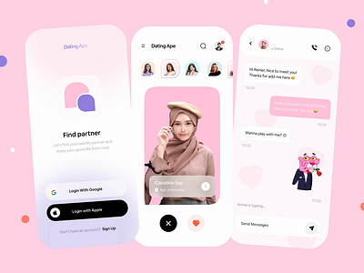 Dating App Prototype Exploration 💖 animate animation animations chat dating app figma interaction ios love match message mobile mobile app motion graphics onboarding pink pink app principle prototype prototyping