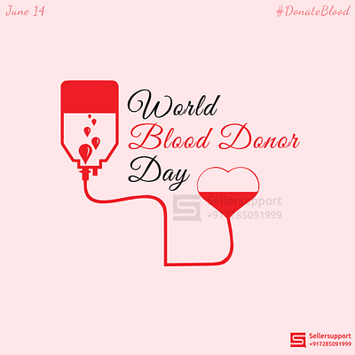 World blood donor day art concept creativity design illustration seller support sellersupport typography vectorart